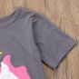 NEW Girls Unicorn Gray Short Sleeve Tunic Dress 3T 4T 5T 6