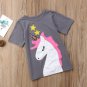 NEW Girls Unicorn Gray Short Sleeve Tunic Dress 3T 4T 5T 6