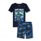 NWT The Childrens Place Glow in the Dark Sharks Boys Short Sleeve Pajamas Set