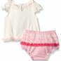 NWT Nannette Baby Girls Pink Heart Shirt Ruffle Bloomers Outfit Set Valentines