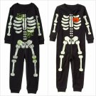 NWT Gymboree Skeleton Black Glow-in-the-Dark Boy Girl Gymmies Pajamas Romper