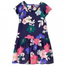 NWT Gymboree Unicorn University Dark Blue Floral Short Sleeve Girls Dress 4T 5T