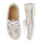 NWT Gymboree Shore to Love Girls Metallic Silver Boat Shoes 10 11 12 13 1 2
