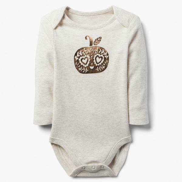 NWT Gymboree Fall Fest Gold Pumpkin Baby Girls Long Sleeve Bodysuit
