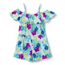 NWT Gymboree Jump Into Summer Girls Floral Blue Ruffle Romper Sunsuit Jumpsuit