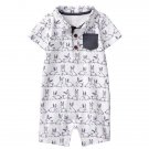 NWT Gymboree Baby Bunny Boys White Polo Easter Rabbit One Piece Romper