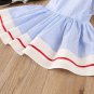 NWT Girls Blue Striped Cherry Peter Pan Collar Sleeveless Dress 2T 3T 4T 5T 6
