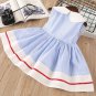 NWT Girls Blue Striped Cherry Peter Pan Collar Sleeveless Dress 2T 3T 4T 5T 6