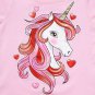 NWT The Childrens Place Valentines Day Unicorn Girls Pink Short Sleeve Shirt