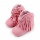 NEW Baby Girls Pink Faux Suede Fringe Cowboy Boots Crib Shoes 0-6 6-12 12-18 M