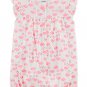 NWT Carter's Flamingo Baby Girls Neon Pink Ruffle Romper Sunsuit 6 9 12 18 24 M