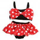 NEW Minnie Mouse Girls Red Polka Dot Bow Bikini Skirted Swimsuit 2T 3T 4T 5T