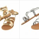 NWT Crazy 8 Silver Metallic Braid Gold Toddler Girls Sandals Shoes 4 5 6 7 8 9