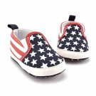 NEW Baby Boys US Flag Patriotic 4th of July Slip On Sneakers Crib Shoes