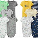NWT Carter's Dinosaur Monster Baby Boys Short Sleeve Bodysuit 5-Pack