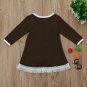 NWT Live Love Football Baby Girls Brown Long Sleeve Fringe Dress