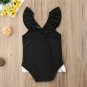 NWT Girls Black Unicorn Ruffle Swimsuit Bathing Suit 2T 3T 4T 5T 6