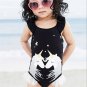 NWT Girls Black Unicorn Ruffle Swimsuit Bathing Suit 2T 3T 4T 5T 6