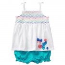 NWT Gymboree Cabana Baby Girl Cactus Smocked Tunic Bloomers Outfit Set