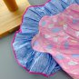 NEW Girls Boutique Feather Blue Pink Short Sleeve Ruffle Twirl Dress