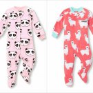 NWT The Childrens Place Panda Llama Girls Footed Fleece Blanket Sleeper Pajamas