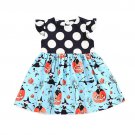NWT Pumpkin Halloween Girls Short Sleeve Black Polka Dot Blue Dress 2T 3T 4T 5T