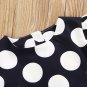 NWT Pumpkin Halloween Girls Short Sleeve Black Polka Dot Blue Dress 2T 3T 4T 5T