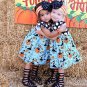 NWT Pumpkin Halloween Girls Short Sleeve Black Polka Dot Blue Dress 2T 3T 4T 5T