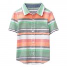 NWT Gymboree Jurrasic World Boys Striped Short Sleeve Button Down Shirt 3T 4T 5T