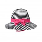 NWT Gymboree Baby Buddies Girl Striped Black White Pink Bow Sun Hat