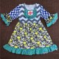 NEW Girls Boutique Ruffle Chevron Floral Gray 3/4 Sleeve Dress 4-5 5-6 6-7