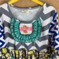 NEW Girls Boutique Ruffle Chevron Floral Gray 3/4 Sleeve Dress 4-5 5-6 6-7