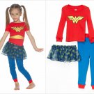 NWT DC Comics Wonder Woman Girls Tutu Pajamas Set 2T 3T 4T 5T Halloween
