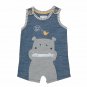 NWT Mud Pie Hippo Zipper Mouth Baby Boys Short Sleeve Romper Jumpsuit Shortall