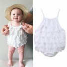 NWT Baby Girls White Ruffle Eyelet Sleeveless Romper Sunsuit Jumpsuit Outfit