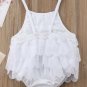 NWT Baby Girls White Ruffle Eyelet Sleeveless Romper Sunsuit Jumpsuit Outfit