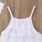 NWT Baby Girls White Ruffle Eyelet Sleeveless Romper Sunsuit Jumpsuit Outfit
