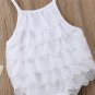 NWT Baby Girls White Ruffle Eyelet Sleeveless Romper Sunsuit Jumpsuit Outfit