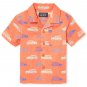 NWT The Childrens Place Surf Car Toddler Boys Orange Button-Down Shirt