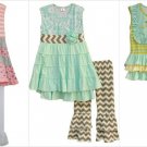 NEW Boutique Girls Sleeveless Princess Ruffle Tunic Dress & Leggings Outfit Set