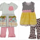 NEW Boutique Girls Ruffle Tunic Dress & Leggings Outfit Set