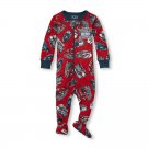 NWT The Childrens Place Boys Rescue Vehicles Footed Stretchie Pajamas Sleeper