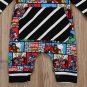 NWT Avengers Comic Strip Baby Boys Black Long Sleeve Romper Jumpsuit Outfit