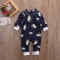 NEW 'Don't Moose With Me' Baby Boys Blue Long Sleeve Romper Jumpsuit