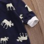NEW 'Don't Moose With Me' Baby Boys Blue Long Sleeve Romper Jumpsuit
