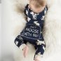 NEW 'Don't Moose With Me' Baby Boys Blue Long Sleeve Romper Jumpsuit