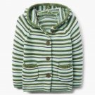 NWT Gymboree I'm New Here Baby Boys Green Striped Hooded Cardigan Sweater