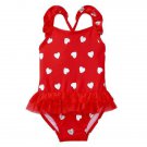 NWT Gymboree Fairytale Forest Heart Print Girls Red Tutu Swimsuit 2T 3T 4T 5T