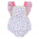NWT Flamingo Baby Girls Sleeveless Ruffle Romper Sunsuit Jumpsuit