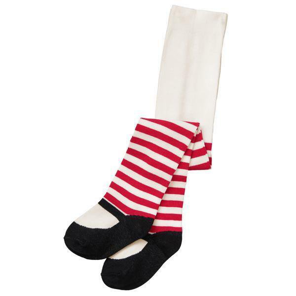 NWT Gymboree North Pole Party Baby Girls Red Striped Mary Jane Tights 0-3 3-6 M